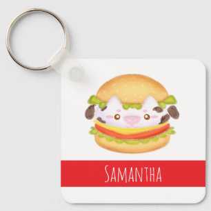 Llavero Adorable Cow Hamburger