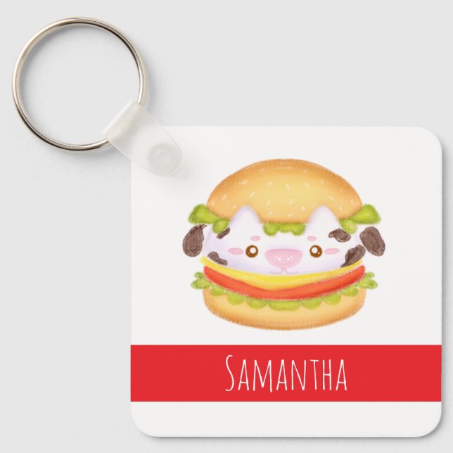 Llavero Adorable Cow Hamburger (Anverso)