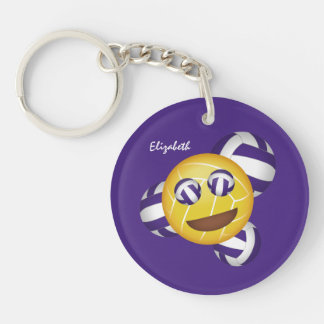Llavero adorable cualquier color chica emoji de voleibol