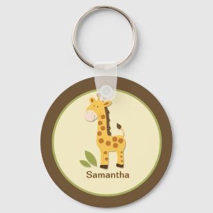 LLAVERO ADORABLE DEL PERSONALIZABLE DE LA JIRAFA