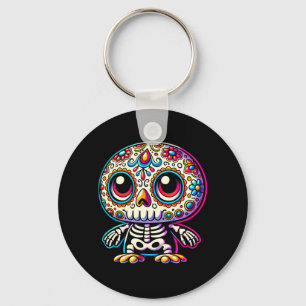 Llavero Adorable Día De Muertos Cráneo De Azúcar Pingüino 