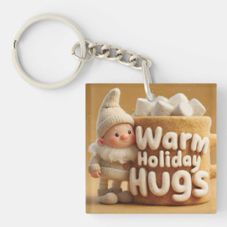 Llavero Adorable Felt Gnome with Marshmallow Mug