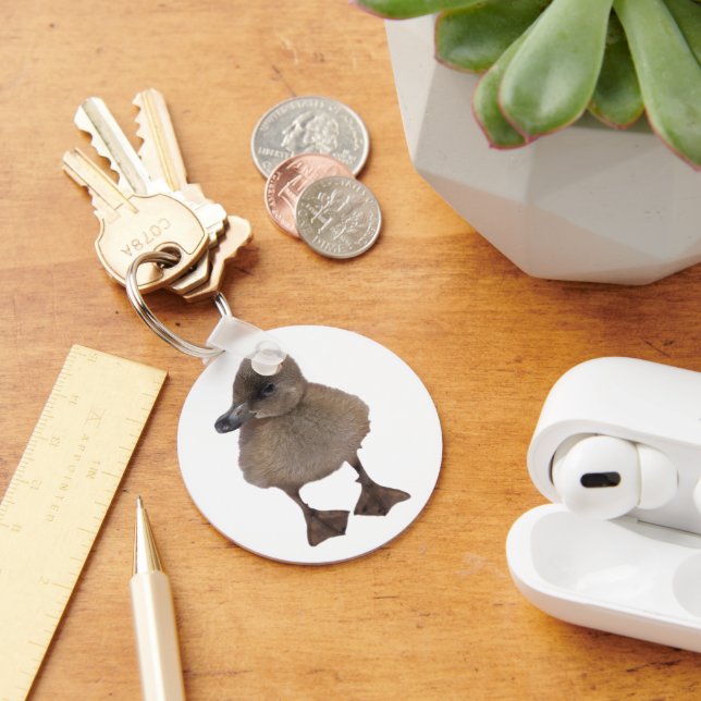 Llavero Adorable Fotografía De Cierre De Duckling Gris (Escritorio )