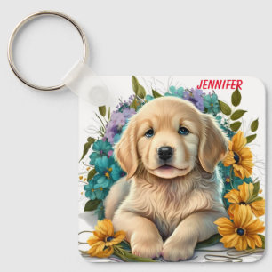 Llavero Adorable Golden Retriever Puppy Dog