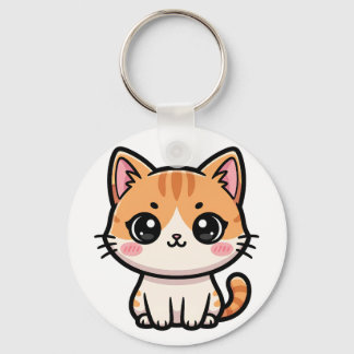 Llavero Adorable Kawaii Ginger Cat Illustration