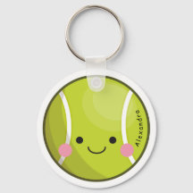 Adorable Kawaii Tennis Ball Nombre personalizado D