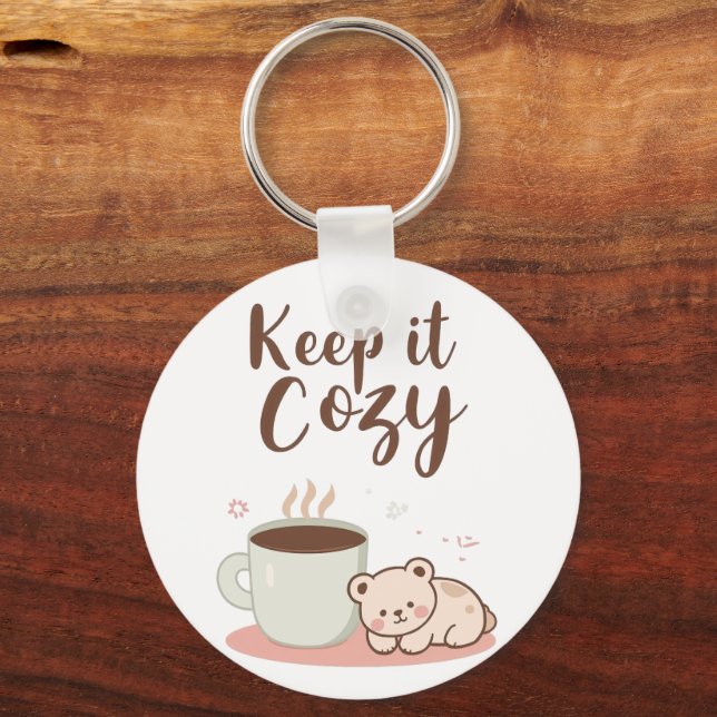 Llavero Adorable "Keep it Cozy" Winter Graphic (Anverso)
