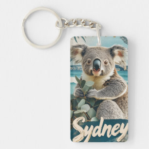 Llavero Adorable koala con la bahía de Sydney