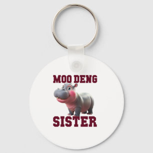 Llavero Adorable MOO DENG SISTER Baby Hippo Bestie Princes