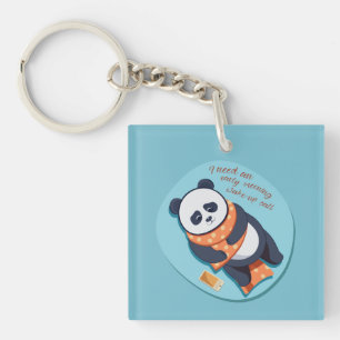 Llavero adorable panda necesita una llamada matutina