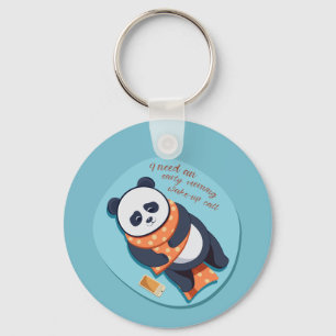 Llavero adorable panda necesita una llamada matutina