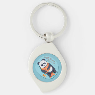 Llavero adorable panda necesita una llamada matutina