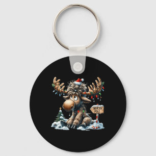 Llavero Adorable Reno de Navidad Alegre Christmoose Hombre