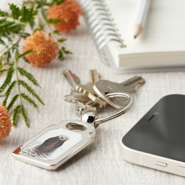 Llavero Adorable sonriente en el lago (Lateral)