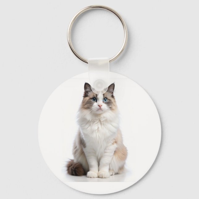 Llavero Adorable Tabby Cat with Bright  Eyes (Anverso)