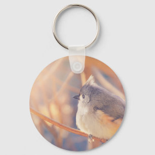 Llavero Adorable Tufted Titmouse Bird