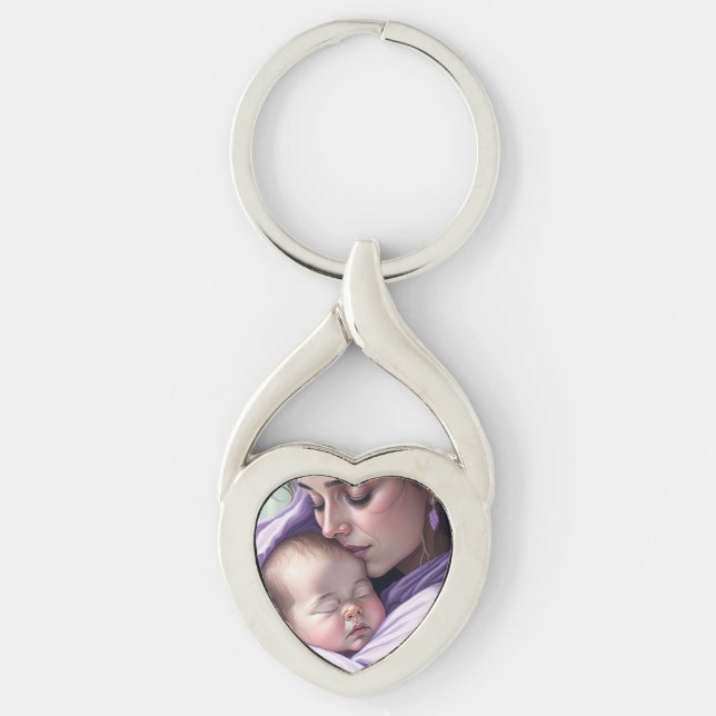 Llavero Adorable vínculo sentimental entre madre y bebé (Anverso)