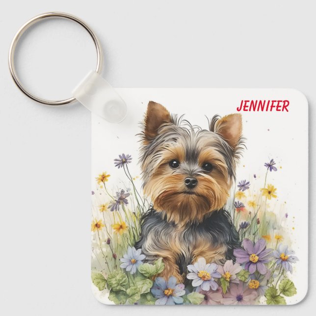 Llavero Adorable Yorkshire Terrier Cachorro (Anverso)