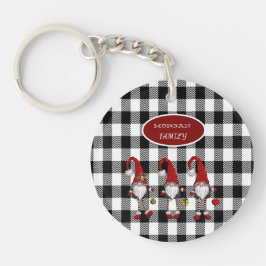 Llavero Adorables gnomo lindos Búfalo Plaid