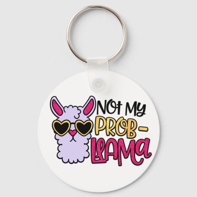 Llavero Adorables Lama Love Not My Probllama (Anverso)