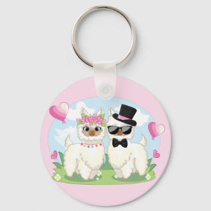 Llavero Adorables Llama Love Cute Llama Pareja Keychain