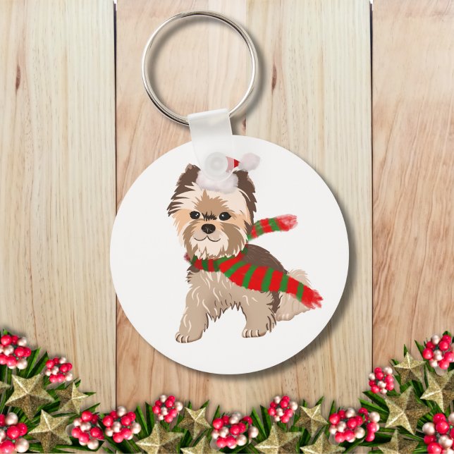 Llavero Adorables Navidades Yorkie En Santa Hat Keychain (Subido por el creador)