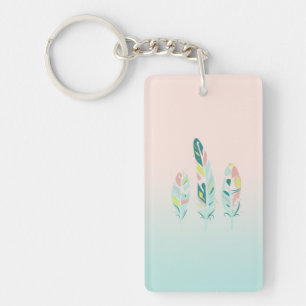 Llavero Adorables Plumas Modernas Femeninas