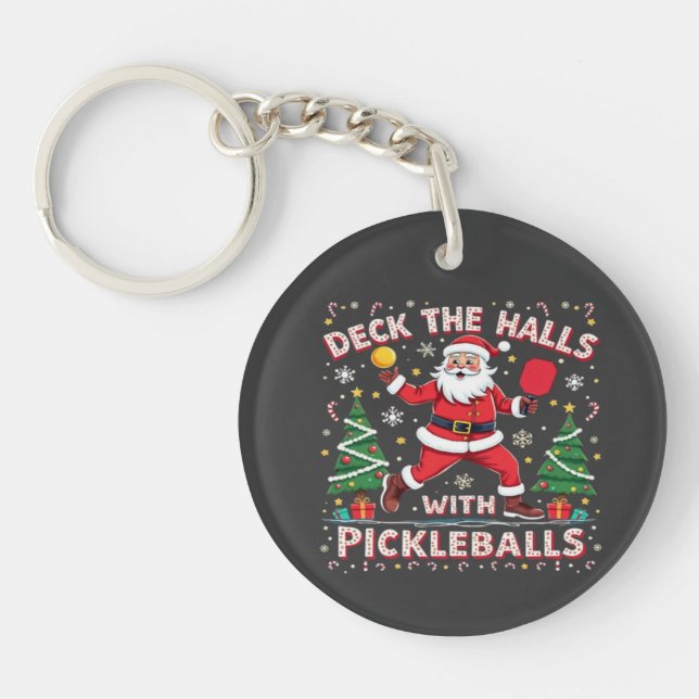 Llavero Adornar Los Pasillos Con Pickleballs  (Frente)