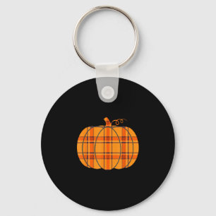 Llavero Adorno de calabaza de cuadros escoceses de Hallowe
