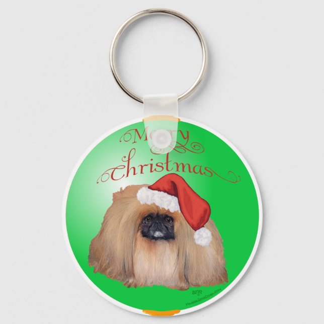 Llavero Adorno de Navidad de Pekinés (Anverso)