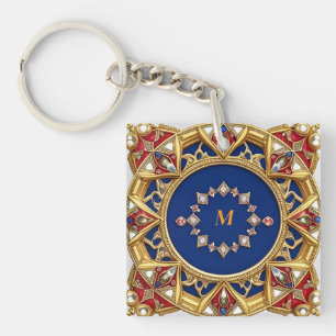 Llavero Adorno Dorado Artístico de Estilo Medieval