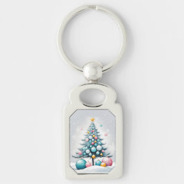 Llavero Adorno Navideño Extragrande Azul Rosa Pastel