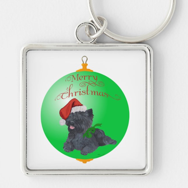 Llavero Adornos de Navidad de Terrier Cairn (Frente)