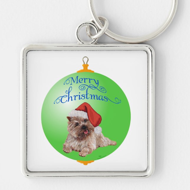 Llavero Adornos de Navidad de Terrier Cairn (Frente)