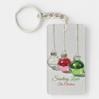 Llavero Adornos Navideños de Vidrio Minimalista