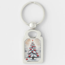 Llavero Adornos rojos de Navidad Art Deco Invierno