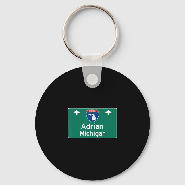 Llavero Adrian Michigan Mi Interstate Highway Vacation Sou (Anverso)