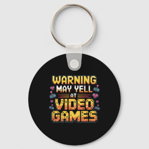 Llavero Advertencia Puede Gritar En Videojuegos Divertido