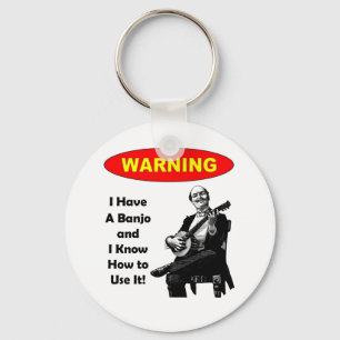 Llavero ¡Advertencia! Tengo un banjo y sé utilizarlo