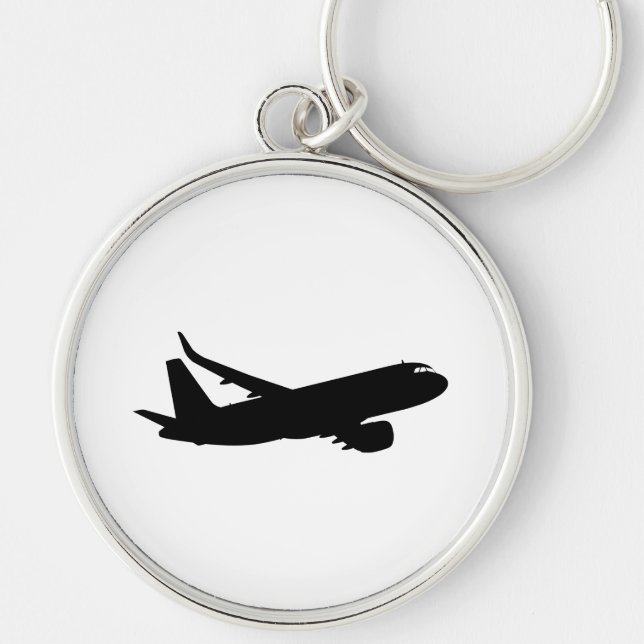 Llavero Aeronave Jet Liner Black Silhouette a personalizar (Frente)