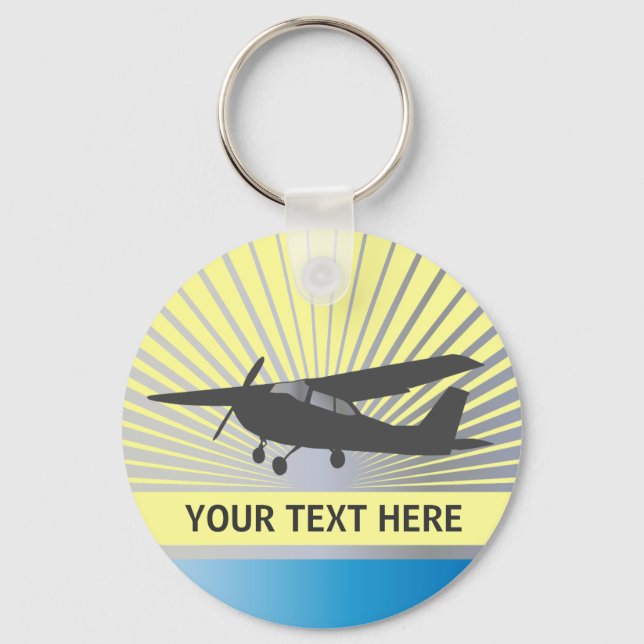 Llavero Aeronaves de ala alta - Texto Personalizado (Anverso)