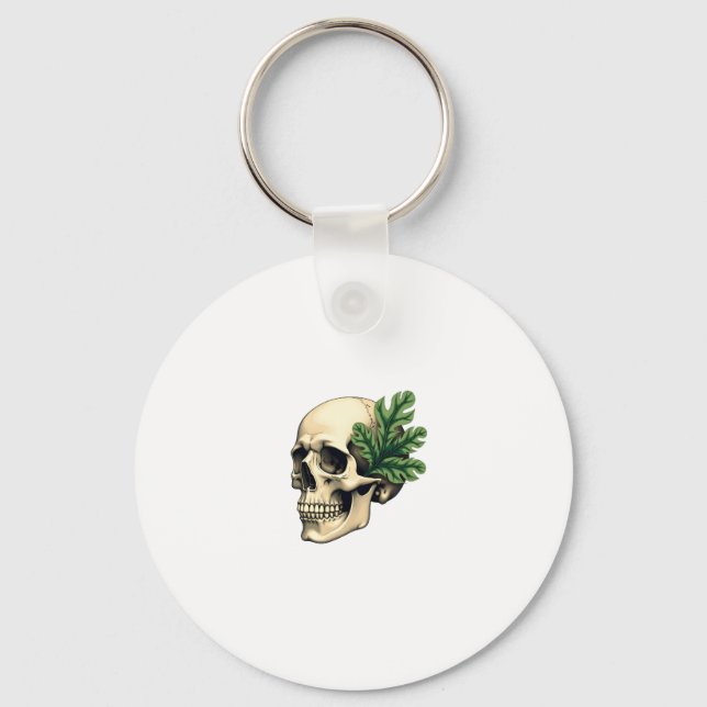 Llavero Aesthetic Goth Grunge Skull Tropical Monstera Leaf (Anverso)