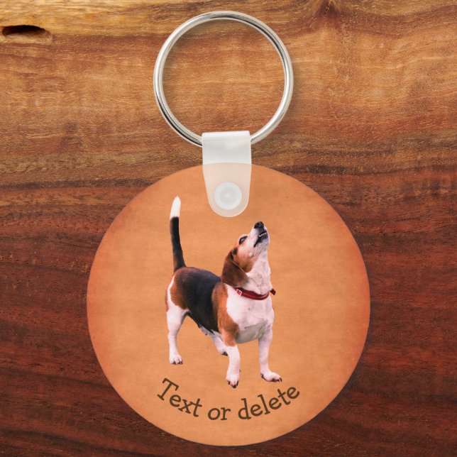 Llavero Afeitación Beagle Dog Cute Personalizada (Anverso)