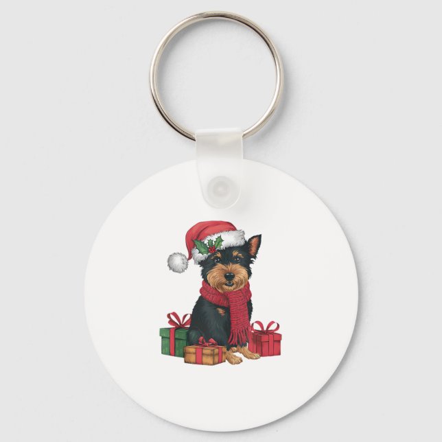 Llavero Affenpinscher Dog Navidades Traje a Santa Hat Dog (Anverso)