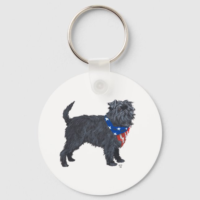 Llavero Affenpinscher Patriótico (Anverso)