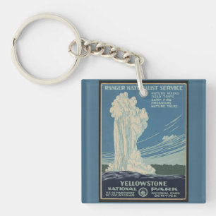 Llavero Afiche de época del parque Yellowstone Old Faith