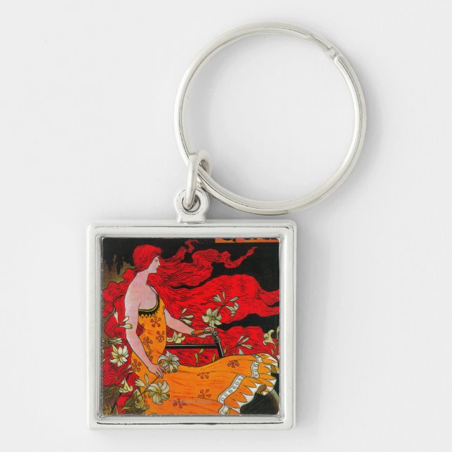 Llavero Afiche de la época de moda estadounidense en Europ (Frente)