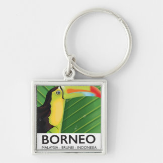 Llavero Afiche de viaje de Borneo Toucan