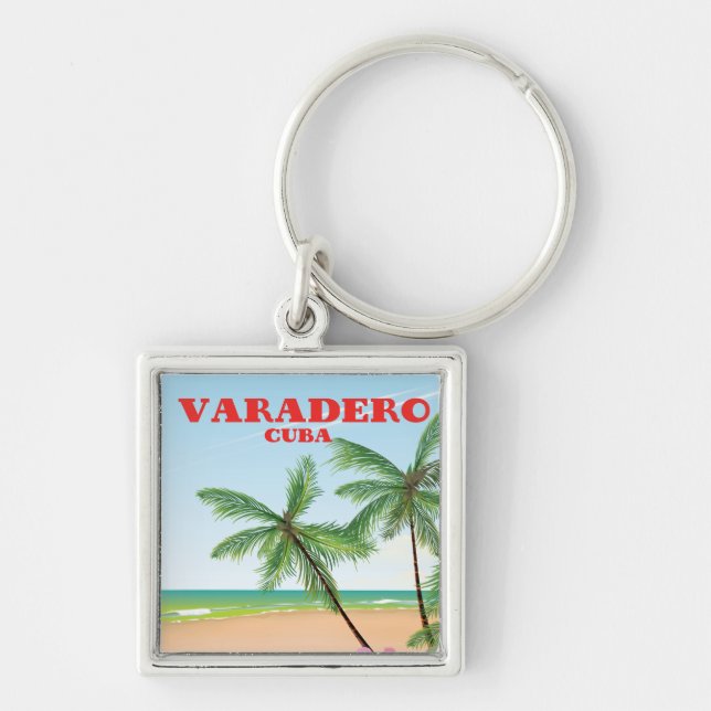 Llavero Afiche de viaje de la playa cubana de Varadero (Frente)