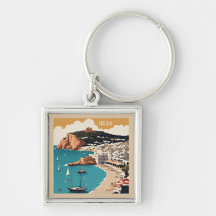 Llavero Afiche de viajes de Ibiza, España